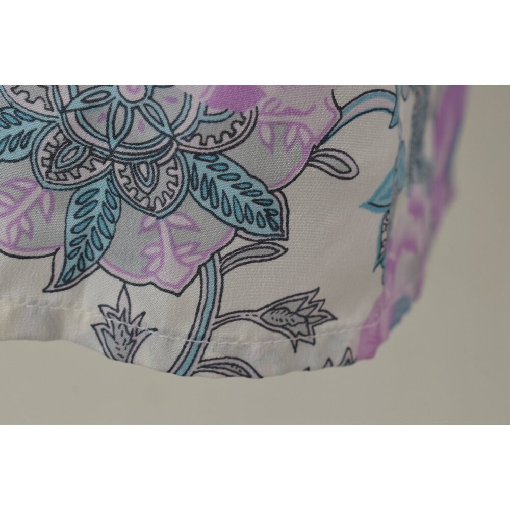 Vintage 70s Floral‎ Paisley Pastel Secretary Blouse / Detachable Bow - Picture 8 of 10